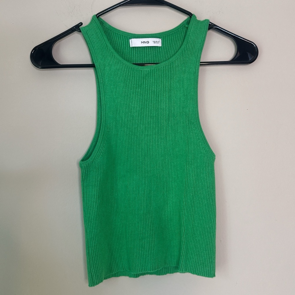 Mango Green Ribbed Tank Top